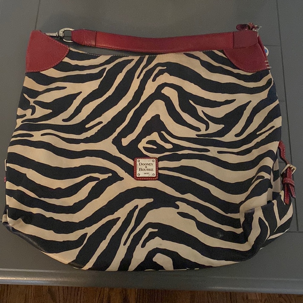 Dooney and Bourke zebra print large tote bag